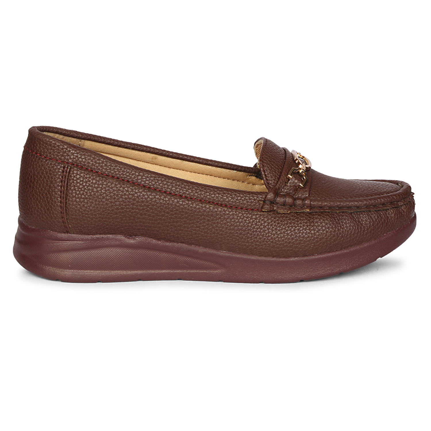Fangirl Horsebit-Trim Brown Moccasins - Image 2