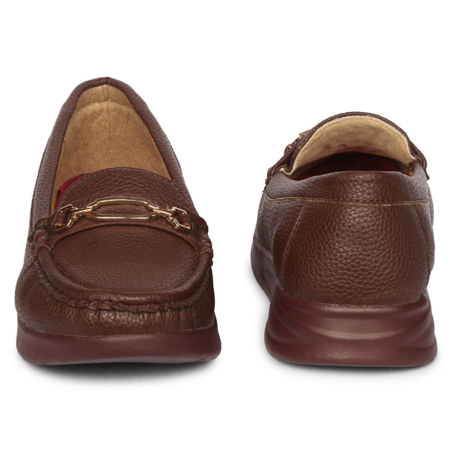 Fangirl Horsebit-Trim Brown Moccasins - Image 4