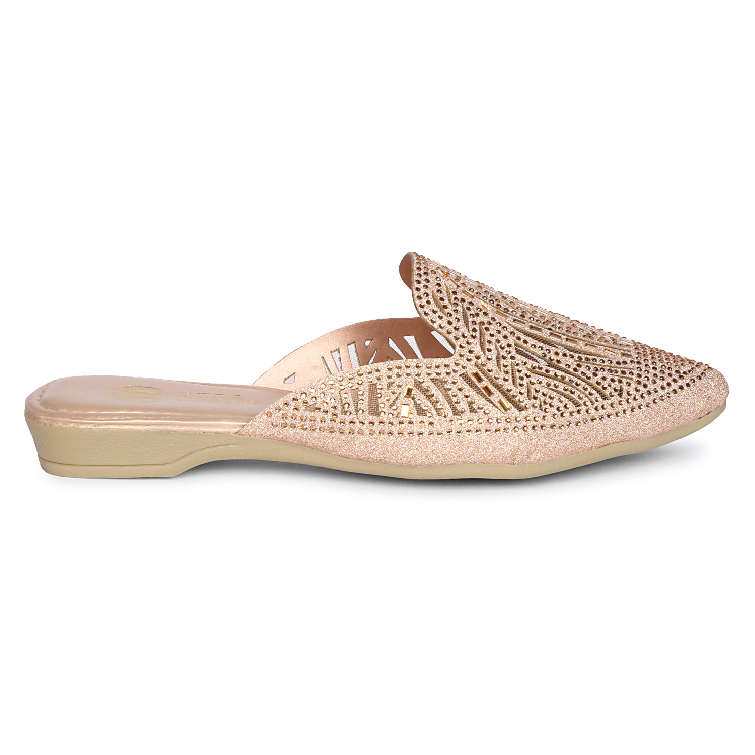 Fangirl Studded Leaf-Cut Diamante Mule Flat - Image 2