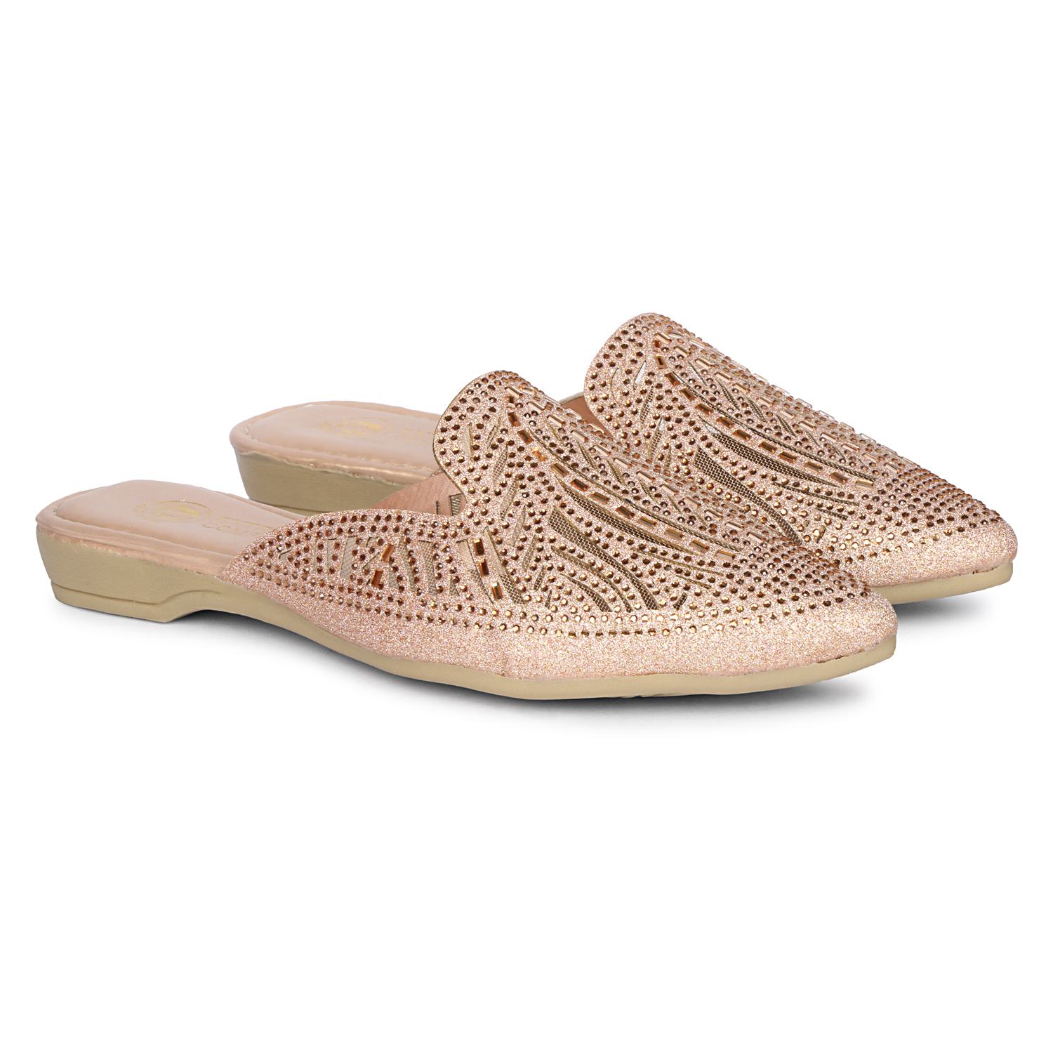 Fangirl Studded Leaf-Cut Diamante Mule Flat - Image 3