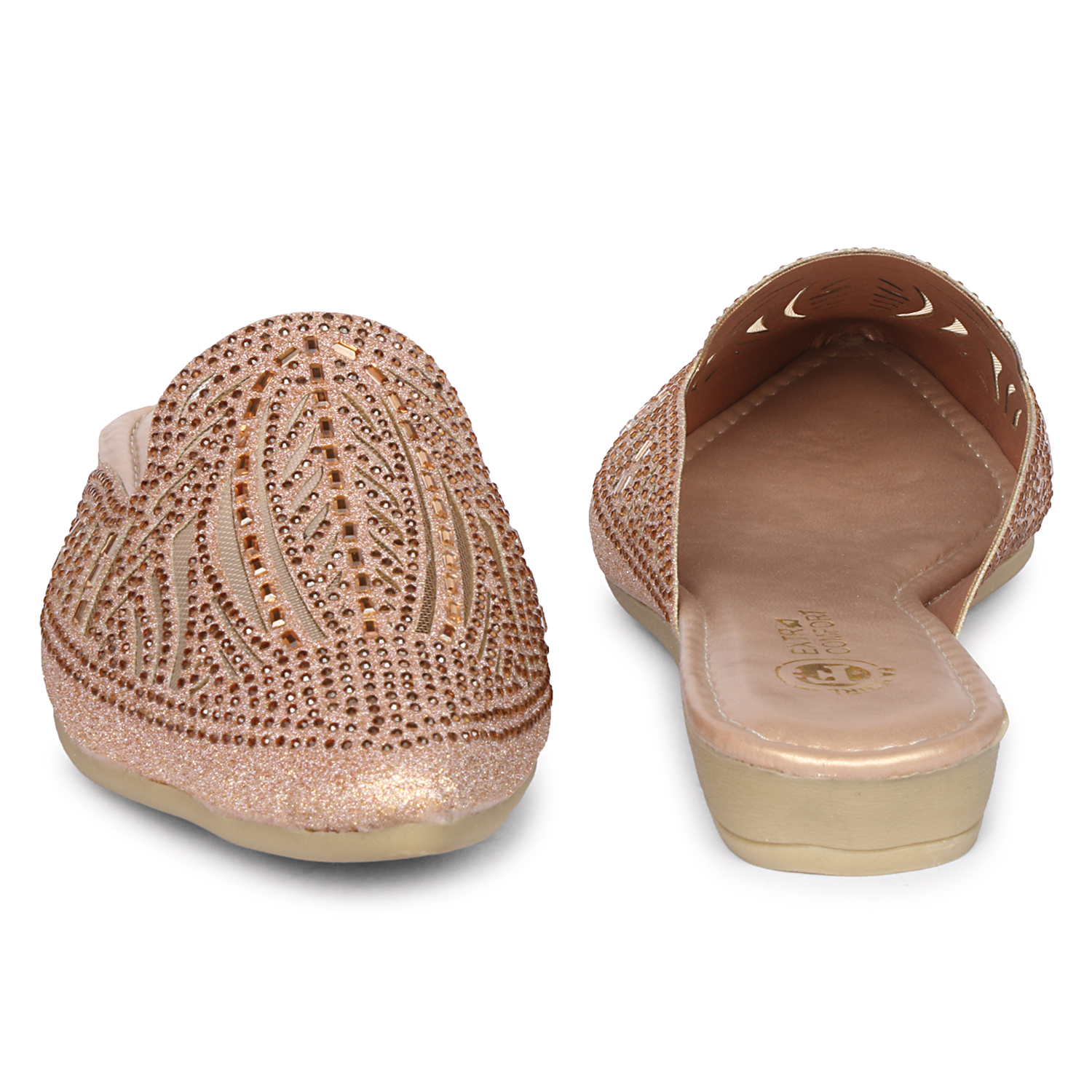 Fangirl Studded Leaf-Cut Diamante Mule Flat - Image 4