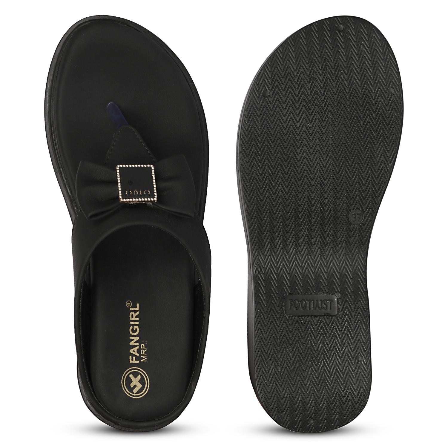 Fangirl Bow-Buckle Thong Platform Wedge - Image 5