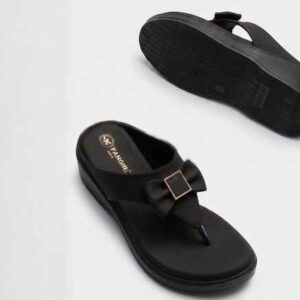 Fangirl Bow-Buckle Thong Platform Wedge
