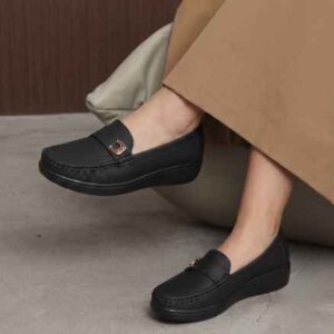 Fangirl Horsebit-Trim Comfort Wedge Moccasin