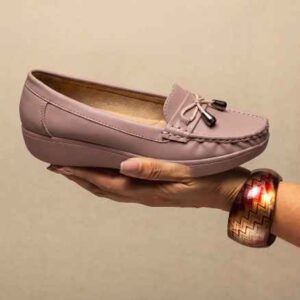 Fangirl Tassel-Bow Comfort Wedge Moccasin
